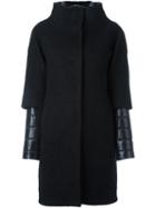 Herno Curly Boucle Coat, Women's, Size: 48, Black, Polyamide/polyester/virgin Wool