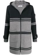 Stone Island Stripe Patterned Knitted Coat - Grey