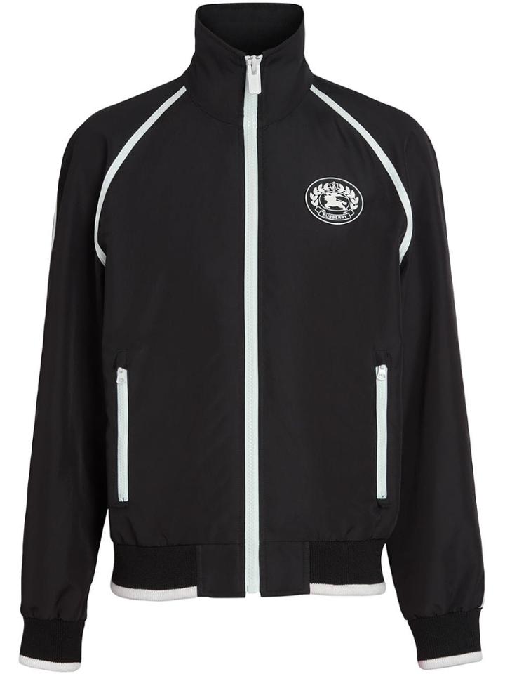 Burberry Crest Detail Funnel-neck Track Top - Black
