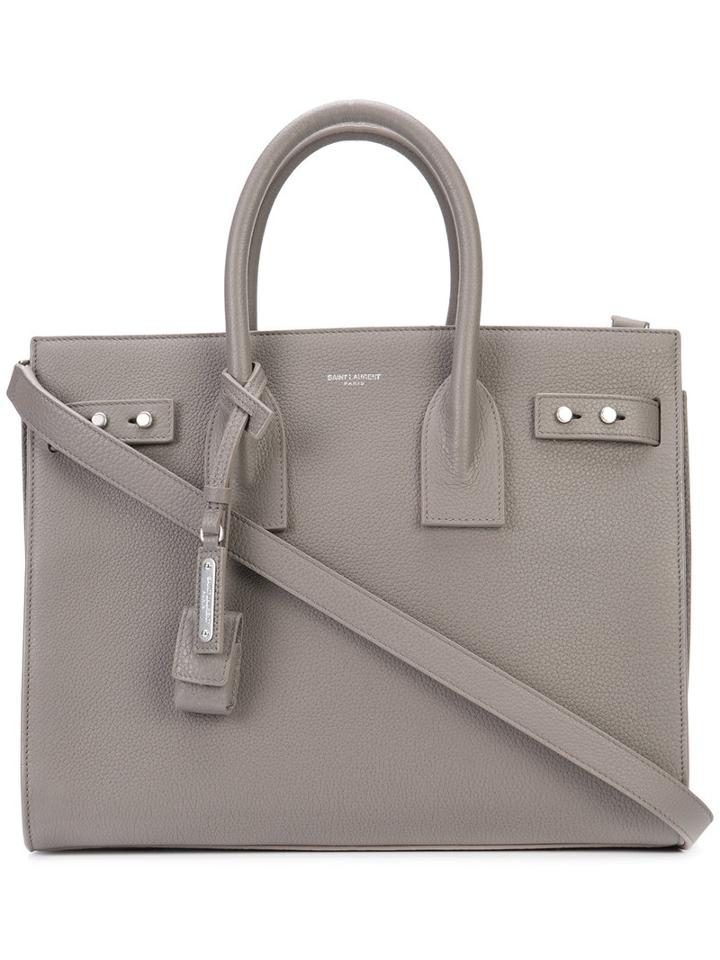 Saint Laurent - Rectangular Shoulder Bag - Women - Bos Taurus - One Size, Grey, Bos Taurus