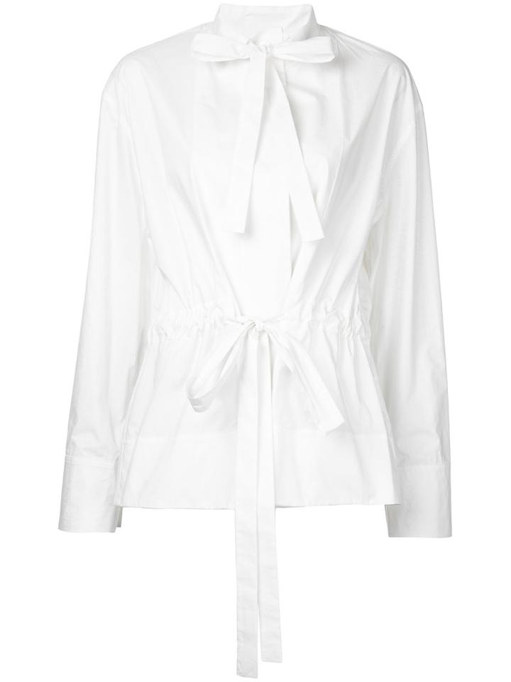 Marni - Wrap Blouse - Women - Cotton - 44, White, Cotton