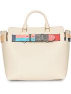 Burberry The Medium Leather Colour Block Detail Belt Bag - Nude &