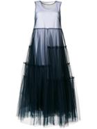 P.a.r.o.s.h. Tulle Tiered Dress - Blue