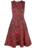 Calvin Klein 205w39nyc Zebra Print Flared Dress - Black
