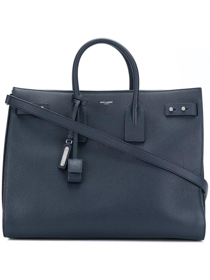 Saint Laurent Large Sac De Jour Carry-all Tote - Blue