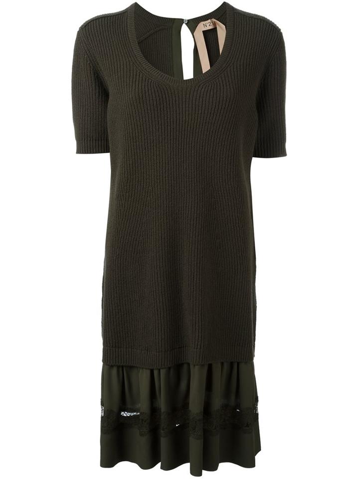 No21 Layered Ribbed Dress