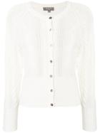 N.peal Cropped Cable Cashmere Cardigan - White
