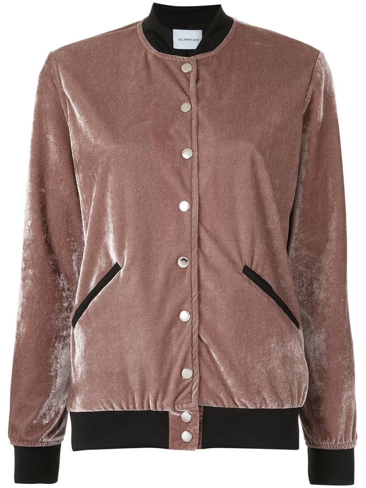 Olympiah - Velvet Bomber Jacket - Women - Polyester/spandex/elastane - 40, Pink, Polyester/spandex/elastane