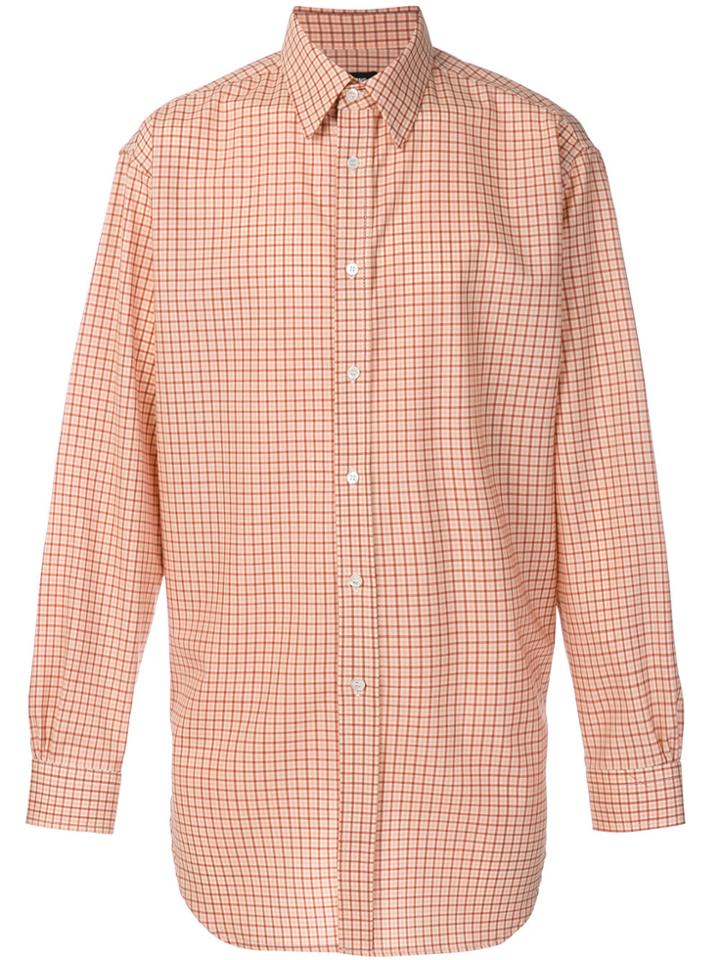 Raf Simons Gingham Hem Detail Shirt - Yellow & Orange