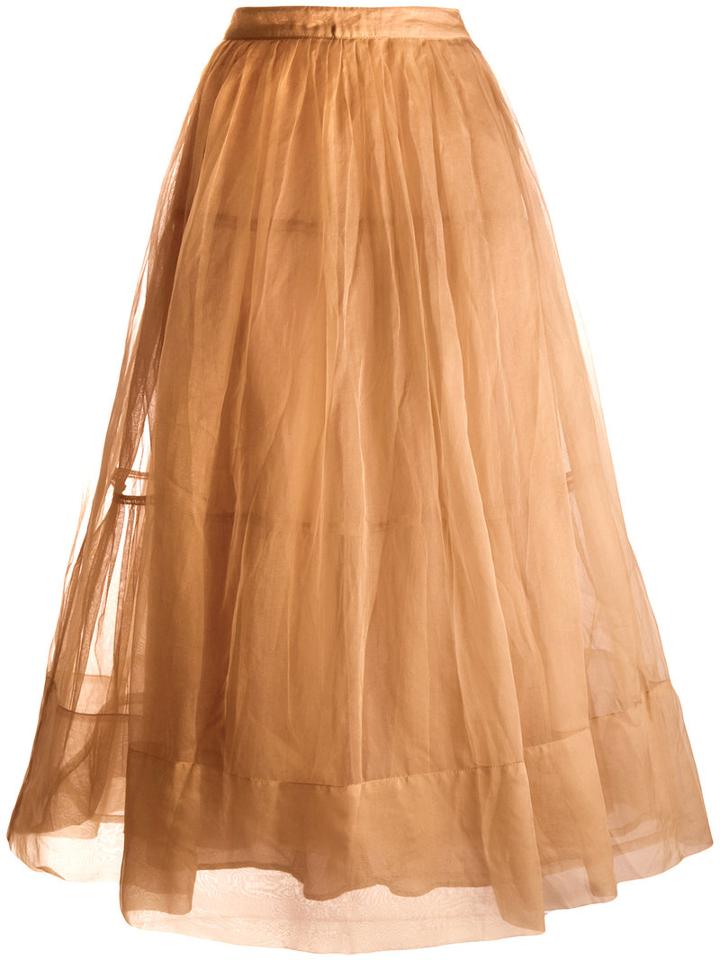 Mes Demoiselles - Isadora Skirt - Women - Silk/cotton/nylon - 40, Nude/neutrals, Silk/cotton/nylon