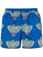 Nos Beachwear Graphic Print Swim Shorts - Blue