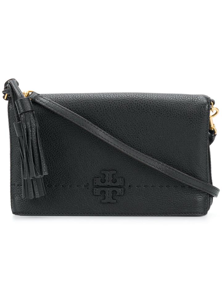 Tory Burch Front Logo Crossbody Bag - Black