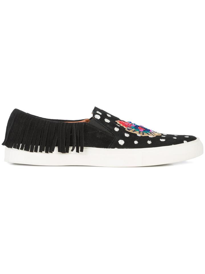 Figue Bead Embroidered Slip-on Sneakers - Black