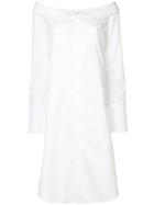 Monographie Off-shoulder Shirt Dress - White