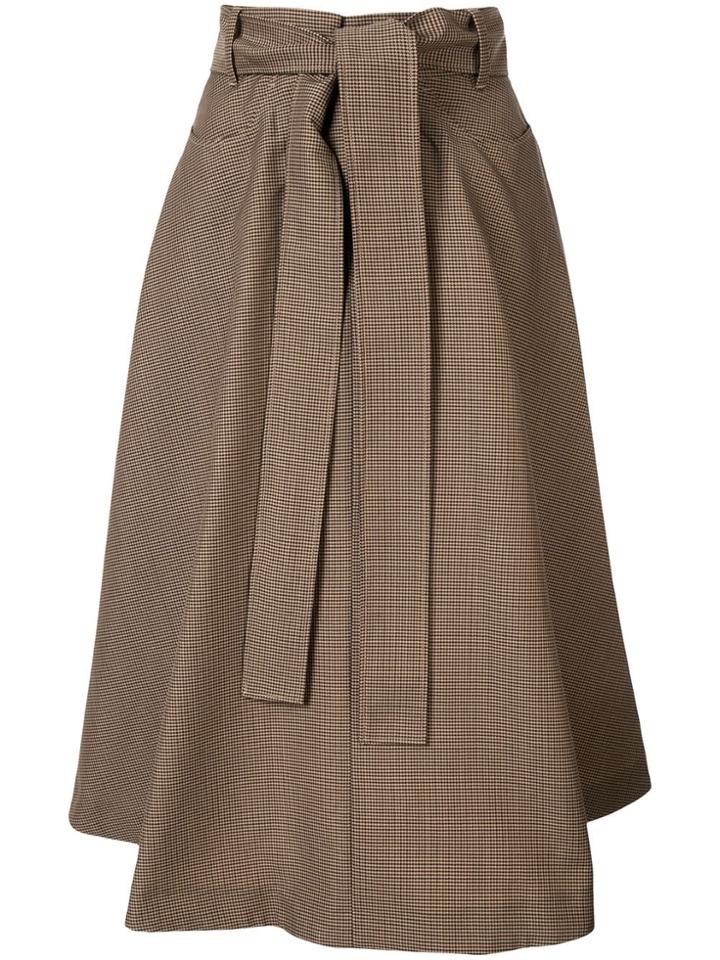Msgm Tie Waist Skirt - Brown
