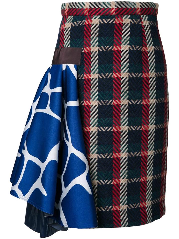 Kolor Checked Skirt - Multicolour