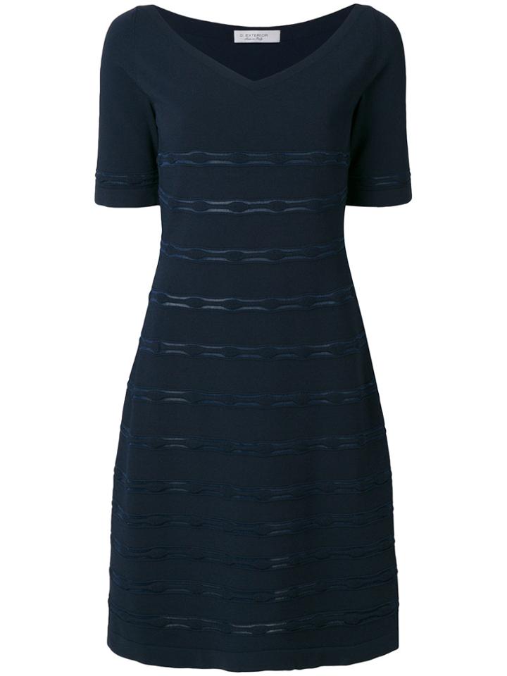 D.exterior Textured V-neck Dress - Unavailable