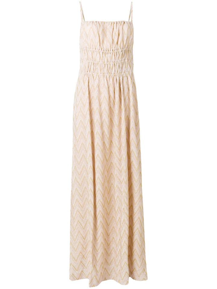 M Missoni Chevron Print Maxi Dress - Nude & Neutrals