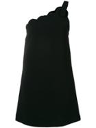 Miu Miu Asymmetric Scalloped Neck Dress - Black