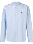 Ami Paris Button-down Shirt Ami De Coeur Chest Patch - Blue