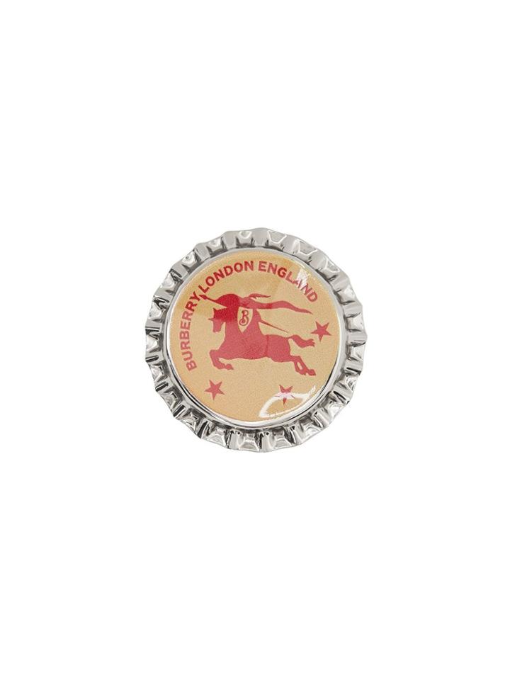 Burberry Bottle Cap Brooch - Metallic