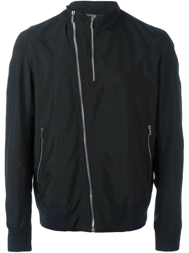 Dior Homme Zipped Lightweight Jacket, Men's, Size: 46, Blue, Polyester/cupro