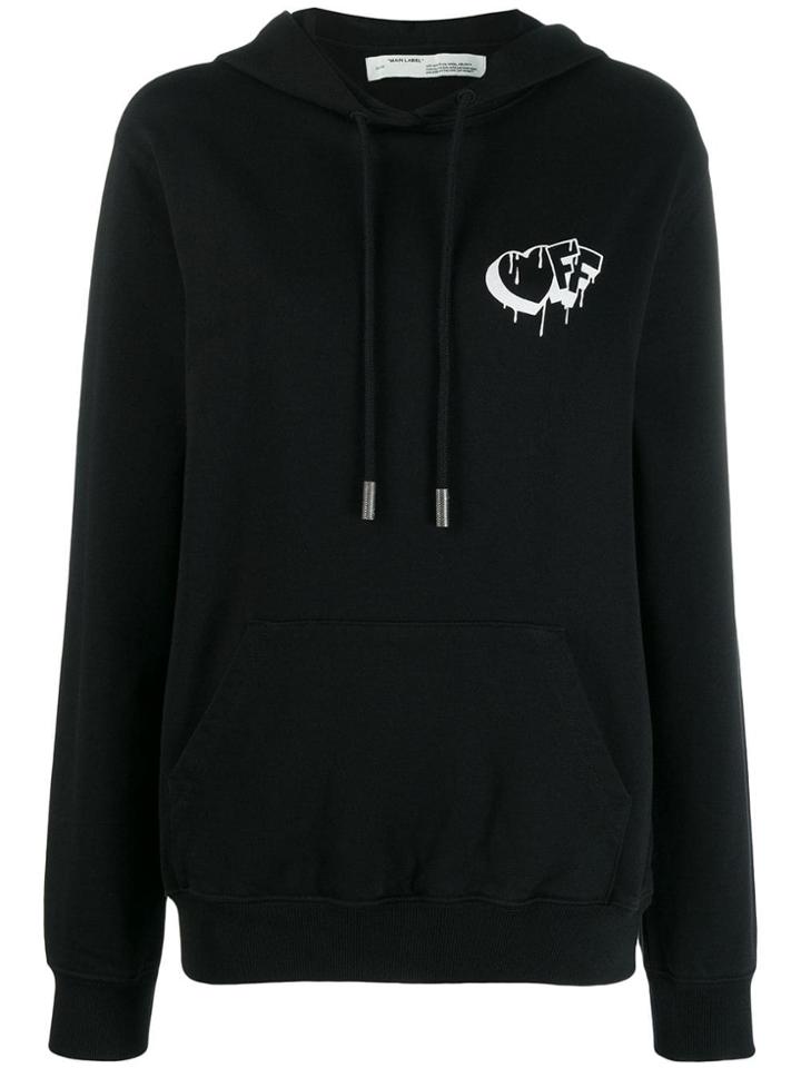Off-white Dropping Logo Hoodie - Black