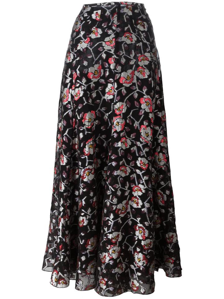 Isabel Marant Floral Skirt, Women's, Size: 42, Black, Silk/polyester