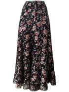 Isabel Marant Floral Skirt, Women's, Size: 42, Black, Silk/polyester