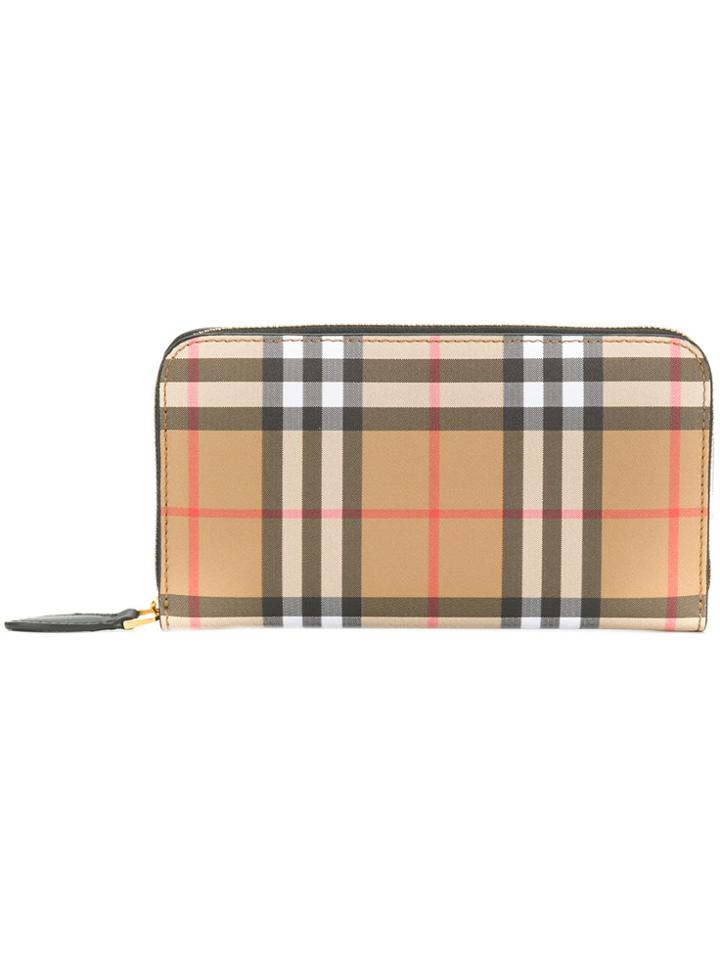 Burberry Vintage Check Ziparound Wallet - Nude & Neutrals