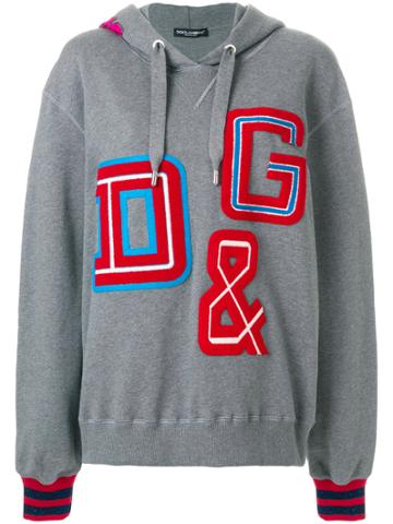 Dolce & Gabbana D & G Patch Hoodie - Grey