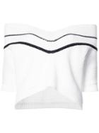 Carolina Herrera - Chunky Knit Off The Shoulder Jumper - Women - Cotton/nylon - M, White, Cotton/nylon