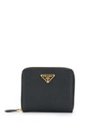 Prada Small Zipped Leather Wallet - Black