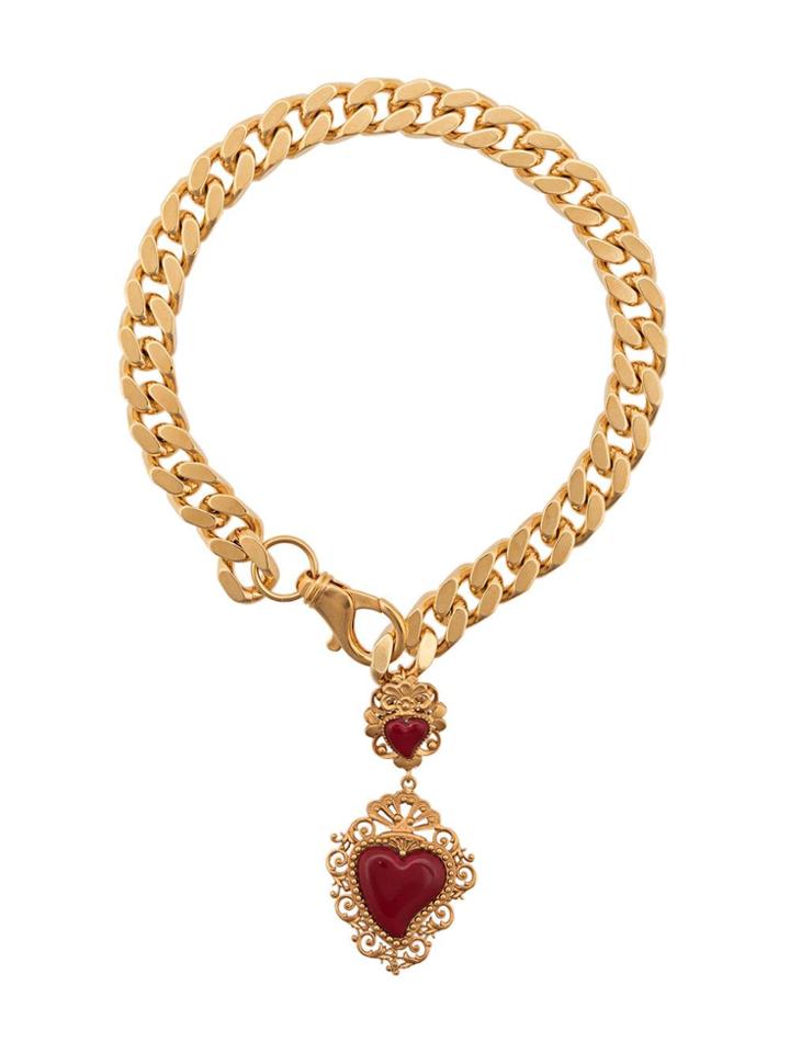 Dolce & Gabbana Heart Pendant Collar Necklace - Gold