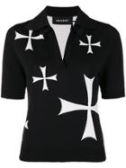 Neil Barrett Military Star Print Polo Shirt - Black