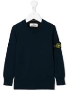 Stone Island Kids Crew Neck Sweatshirt, Toddler Boy's, Size: 3 Yrs, Blue
