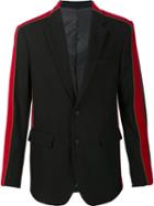 D.gnak Contrast Stripe Blazer, Men's, Size: 52, Black, Nylon/polyester/wool