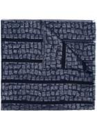 Armani Collezioni Woven Jacquard Scarf, Women's, Blue, Wool/viscose/silk/polyamide