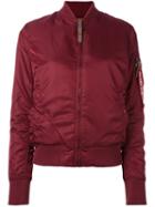 Alpha Industries Padded Bomber Jacket, Women's, Size: Medium, Red, Nylon/polyester
