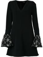 Andrea Bogosian Embellished Flare Dress, Women's, Size: Medium, Black, Polyester/spandex/elastane/viscose