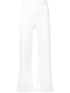 Christian Siriano Cropped Pinstriped Trousers - White