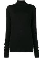 Y / Project Roll Neck Ribbed Jumper - Black