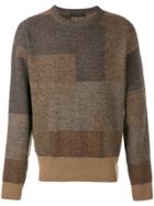 Falke Crew Neck Panelled Sweater - Brown