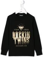 Dsquared2 Kids Rockin Twins Print Sweatshirt, Boy's, Size: 10 Yrs, Black
