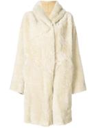 Sylvie Schimmel Hooded Shearling Coat - Nude & Neutrals