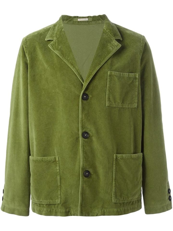 Massimo Alba Buttoned Jacket, Men's, Size: 52, Green, Cotton/viscose