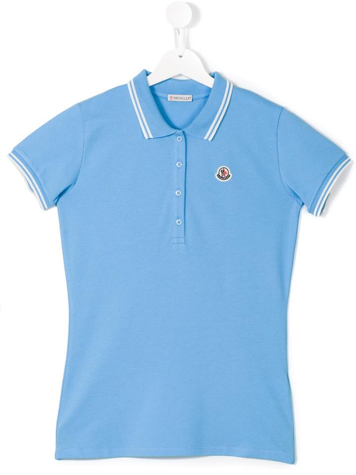 Moncler Kids Classic Polo Shirt, Girl's, Size: 14 Yrs, Blue