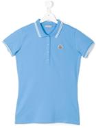 Moncler Kids Classic Polo Shirt, Girl's, Size: 14 Yrs, Blue