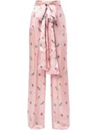 Miahatami Printed Bow Trousers - Pink & Purple