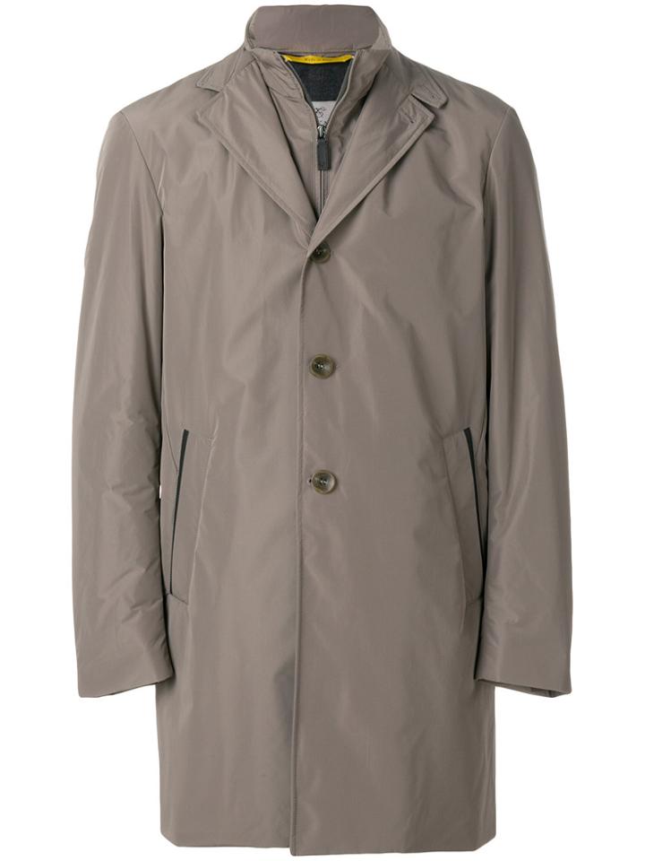 Canali Double Collar Coat - Brown